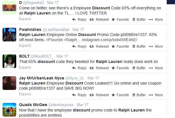 ralph lauren employee discount code